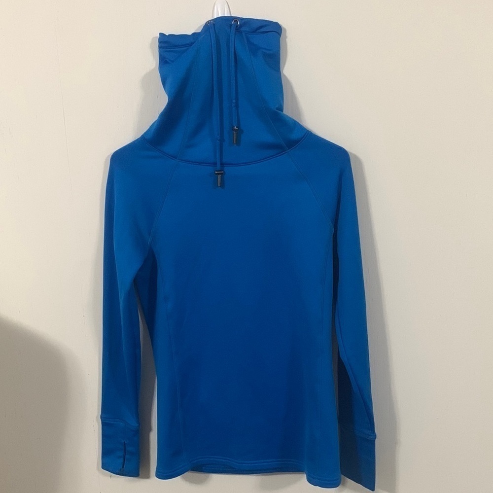 Athleta Blue long sleeve turtle neck + higher, thumb holes discounted for 1 pull